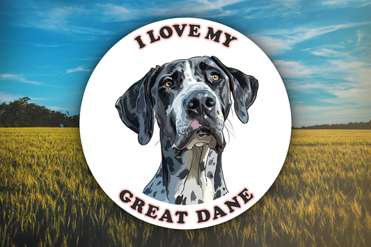 I Love My Great Dane Sticker Decal Waterproof Vinyl Art