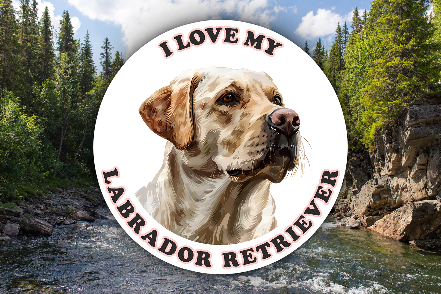 I Love My Labrador Retriever dog Sticker Decal Waterproof Vinyl Art