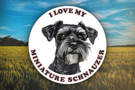 I Love My Miniature Schnauzer dog Sticker Decal Waterproof Vinyl Art