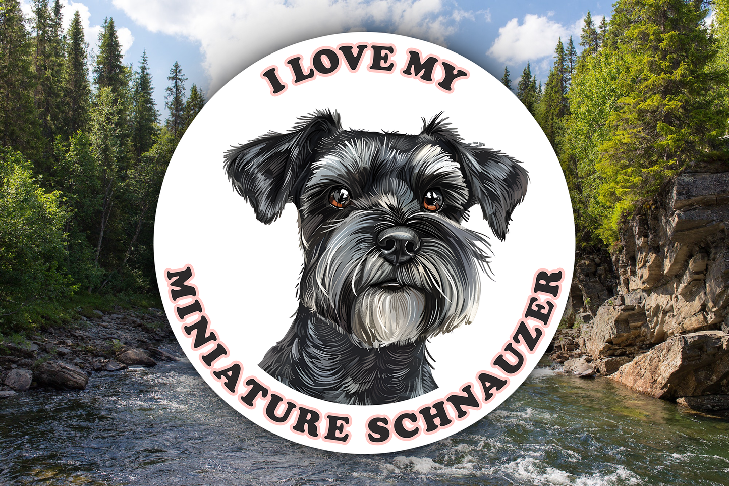 I Love My Miniature Schnauzer dog Sticker Decal Waterproof Vinyl Art