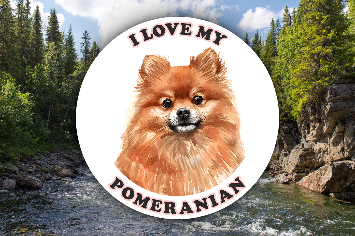 I Love My Pomeranian Dog Sticker Decal Waterproof Vinyl Art