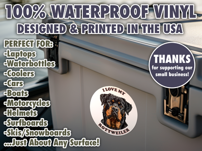I Love My Rottweiler Sticker Decal Waterproof Vinyl Art