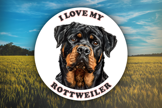 I Love My Rottweiler Sticker Decal Waterproof Vinyl Art