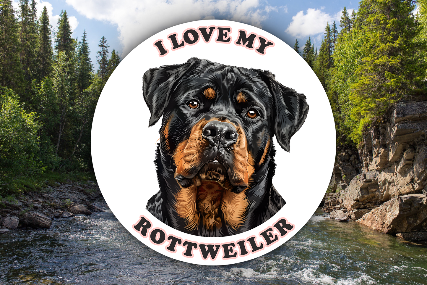 I Love My Rottweiler Sticker Decal Waterproof Vinyl Art