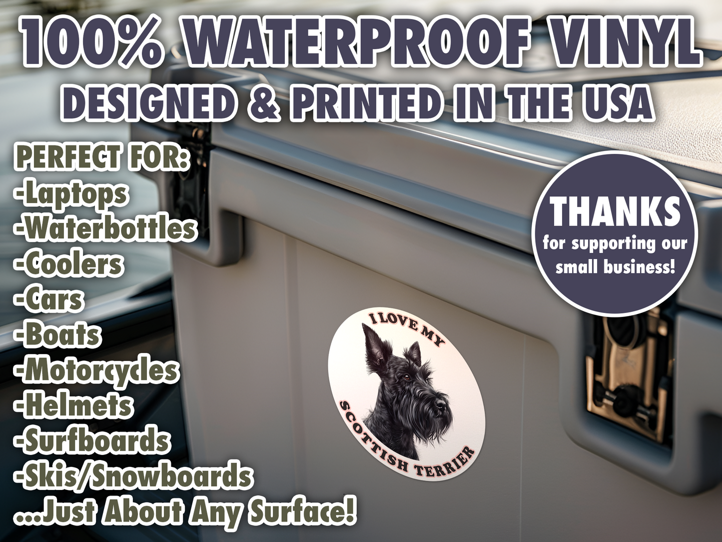 I Love My Scottish Terrier Dog Sticker Decal Waterproof Vinyl Art (Copy)