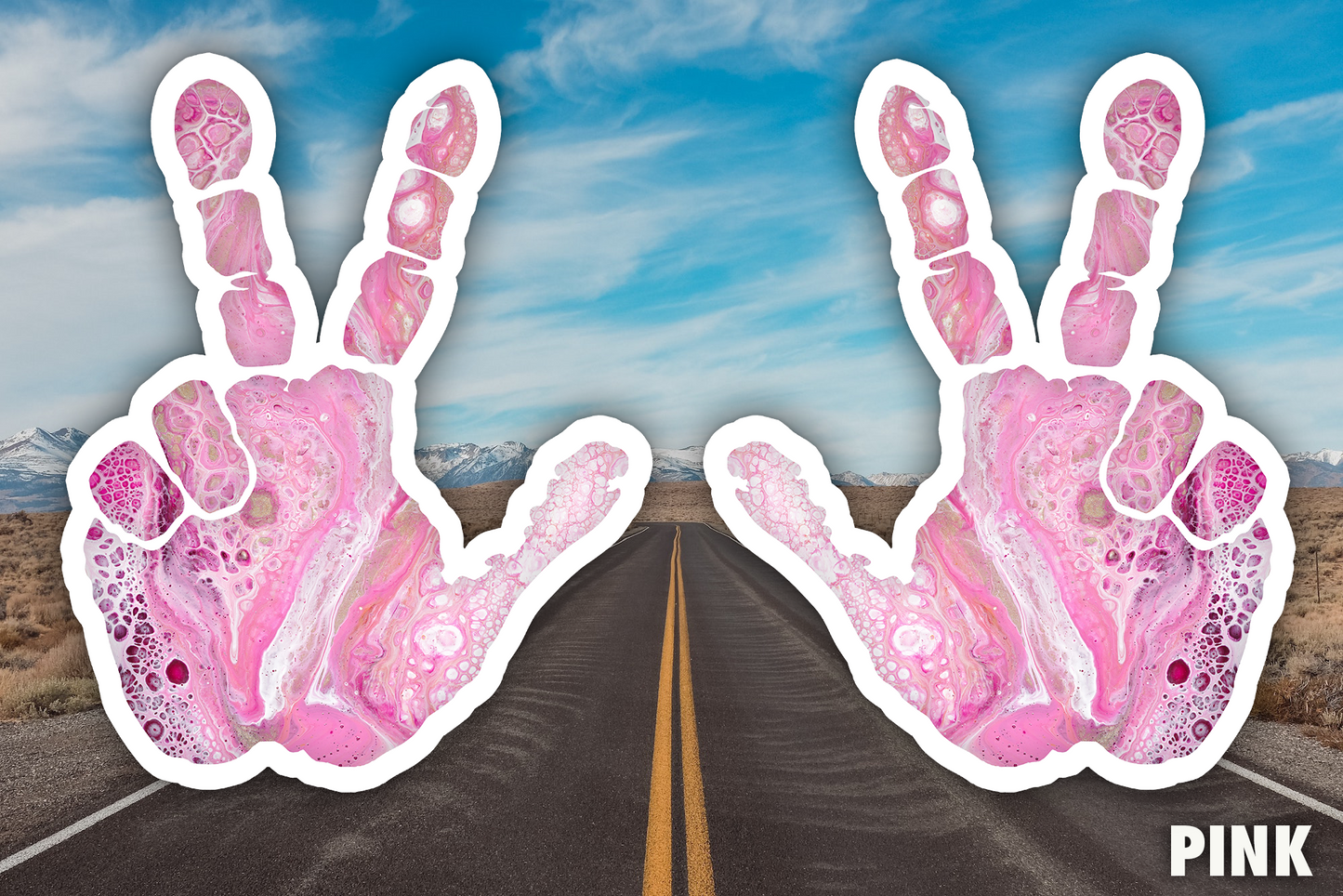 J Wave Hands Left & Right 2 pack Waterproof Vinyl Sticker Decal Art