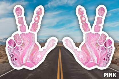 J Wave Hands Left & Right 2 pack Waterproof Vinyl Sticker Decal Art