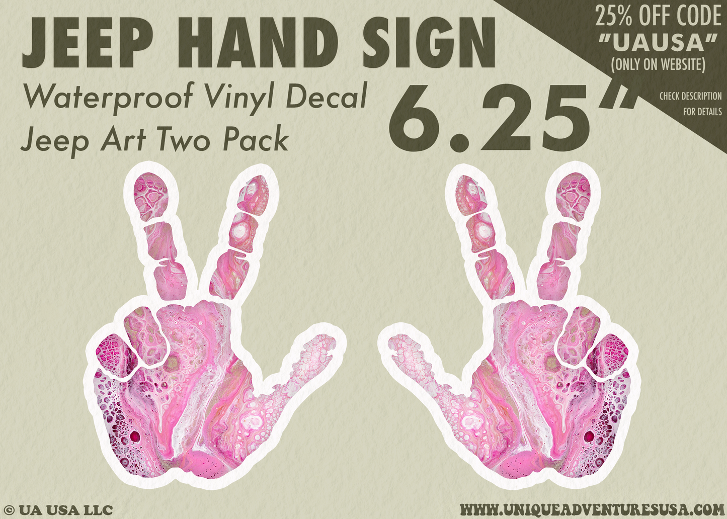 J Wave Hands Left & Right 2 pack Waterproof Vinyl Sticker Decal Art