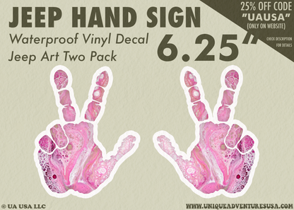 J Wave Hands Left & Right 2 pack Waterproof Vinyl Sticker Decal Art
