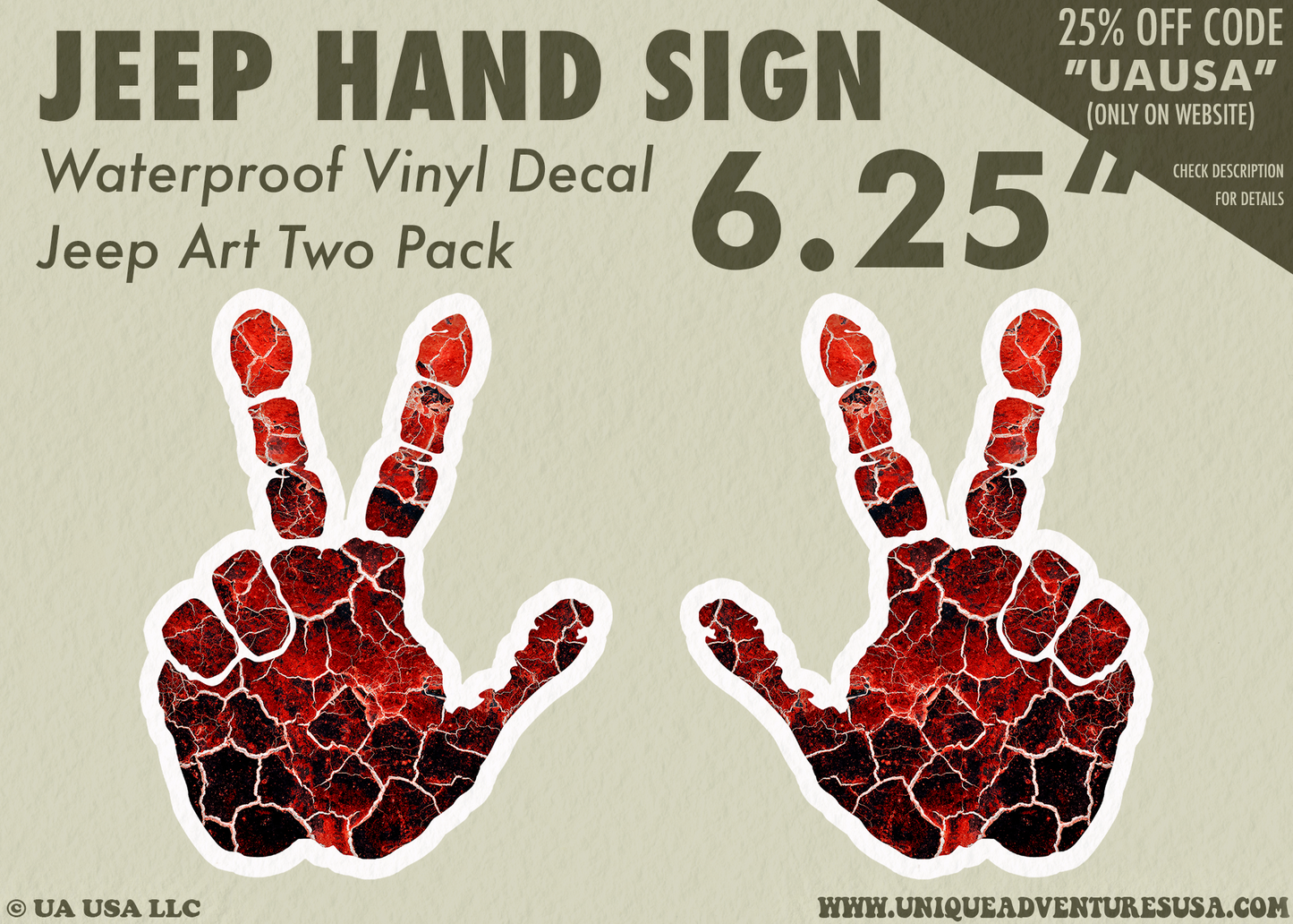 J Wave Hands Left & Right 2 pack Waterproof Vinyl Sticker Decal Art