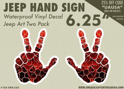 J Wave Hands Left & Right 2 pack Waterproof Vinyl Sticker Decal Art