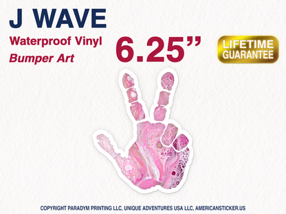 J Wave Hand Waterproof Vinyl Sticker Decal Art
