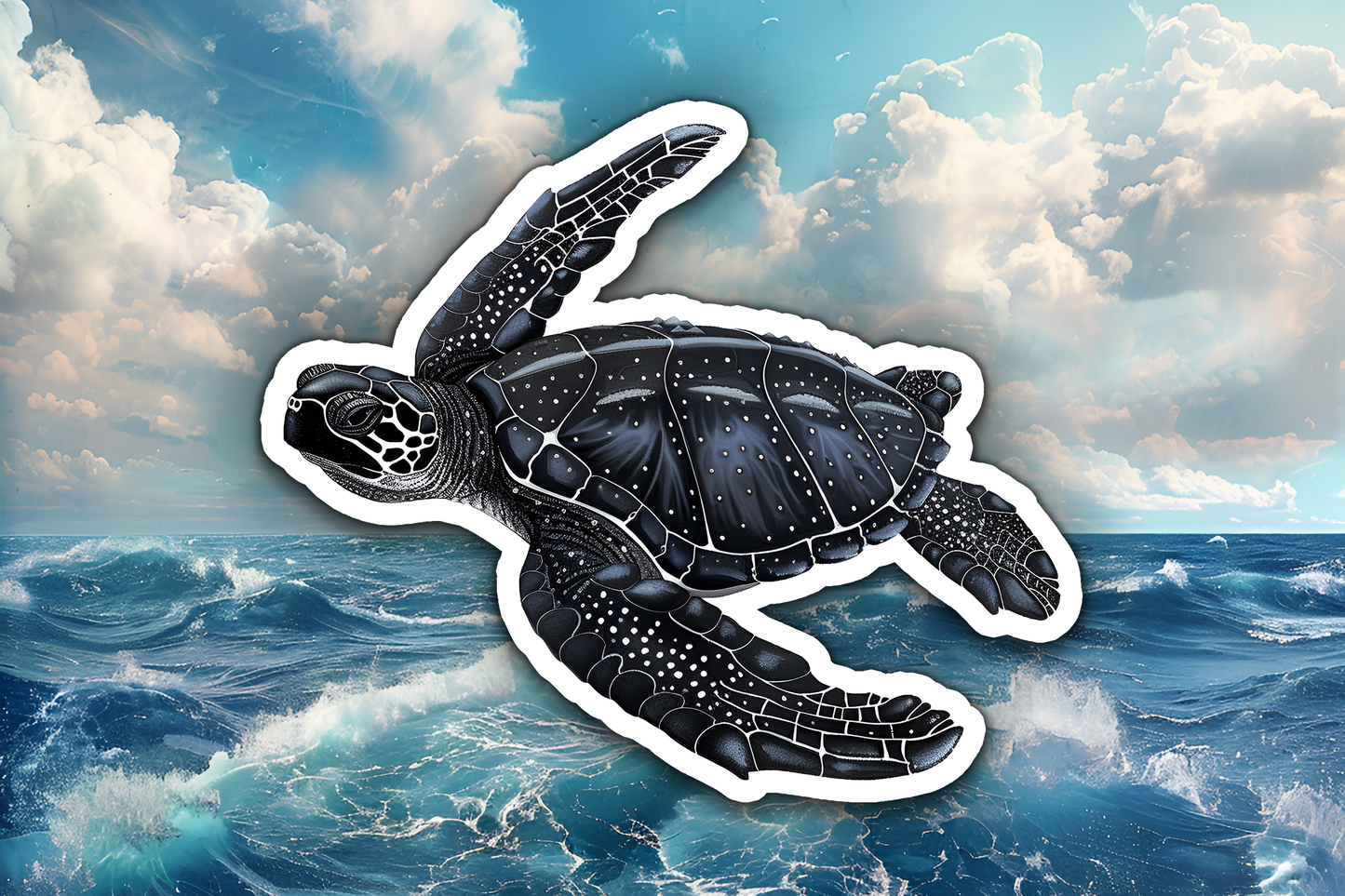 Leatherback Sea Turtle Waterproof Vinyl Sticker Decal Art