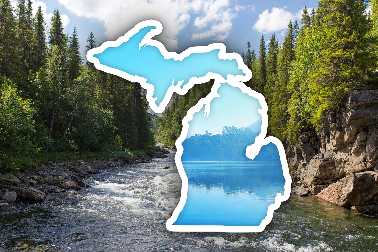 Michigan Blue Waterproof Vinyl Car Sticker Decal Art