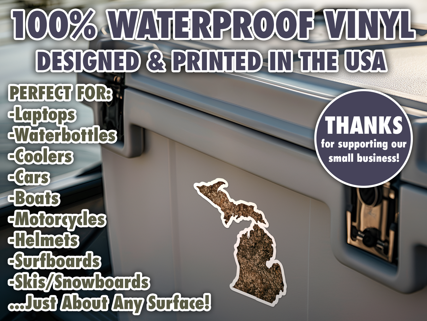 Michigan Dirt Waterproof Vinyl Car Sticker Decal Art