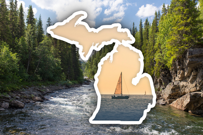 Michigan Sailboat Waterproof Vinyl Car Sticker Decal Art