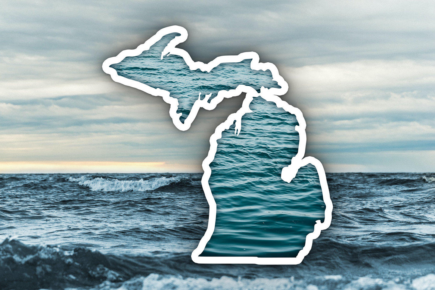 Michigan Water Waterproof Vinyl Car Sticker Decal Art