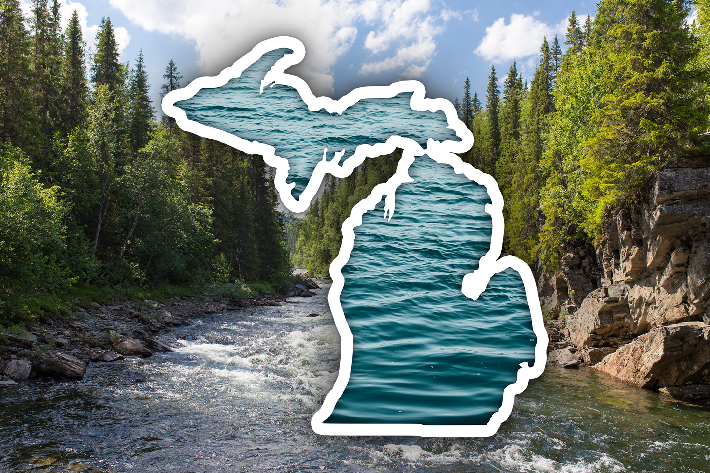 Michigan Water Waterproof Vinyl Car Sticker Decal Art