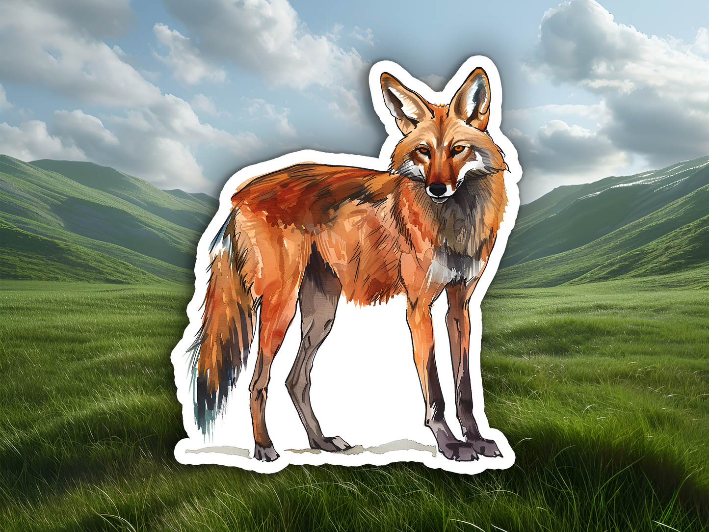 Maned Wolf Waterproof Vinyl Sticker Decal Art