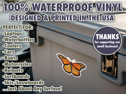 Monarch Butterfly Waterproof Vinyl Sticker Decal Art