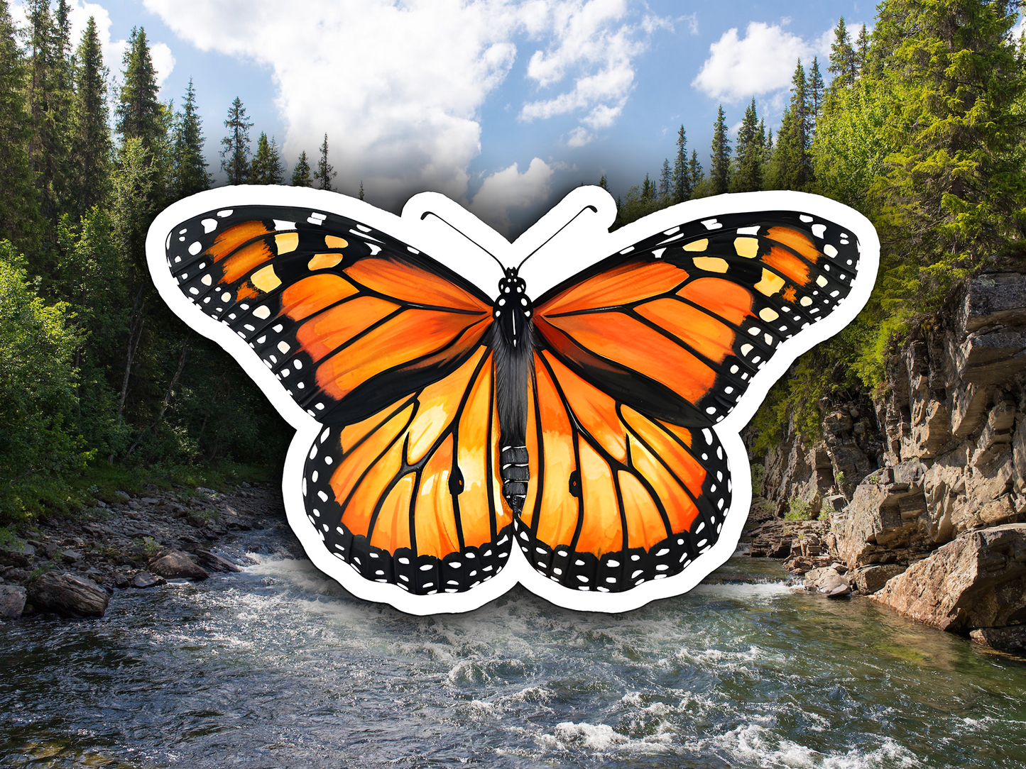 Monarch Butterfly Waterproof Vinyl Sticker Decal Art