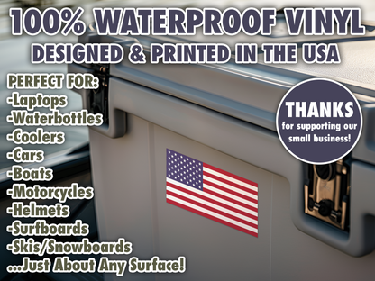 USA Flag Sticker Decal Waterproof Vinyl