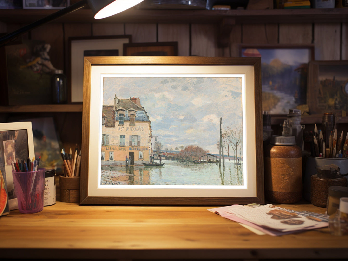 Flood at Port-Marly Fine Art Print - Alfred Sisley Reproduction