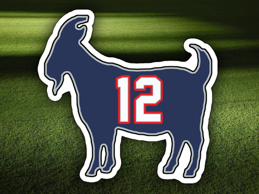 Tom Brady Goat 12 Patriots Buccaneers Waterproof Vinyl Sticker Decal Art