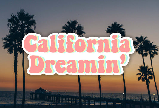 California Dreamin' The Mamas and Papas Waterproof Vinyl Sticker Decal Lyric Art