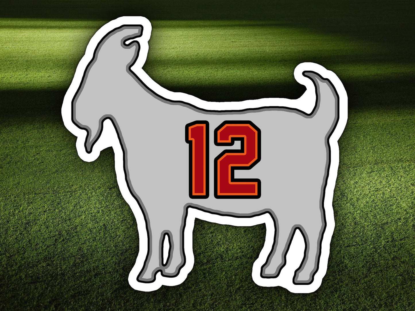 Tom Brady Goat 12 Patriots Buccaneers Waterproof Vinyl Sticker Decal Art