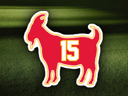Patrick Mahomes Goat 15 Chiefs Waterproof Vinyl Sticker Decal Art