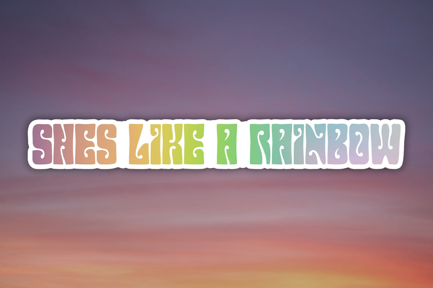 She's Like A Rainbow Waterproof Vinyl Sticker Decal Rolling Stones Lyric Art