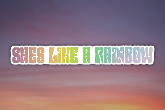 She's Like A Rainbow Waterproof Vinyl Sticker Decal Rolling Stones Lyric Art