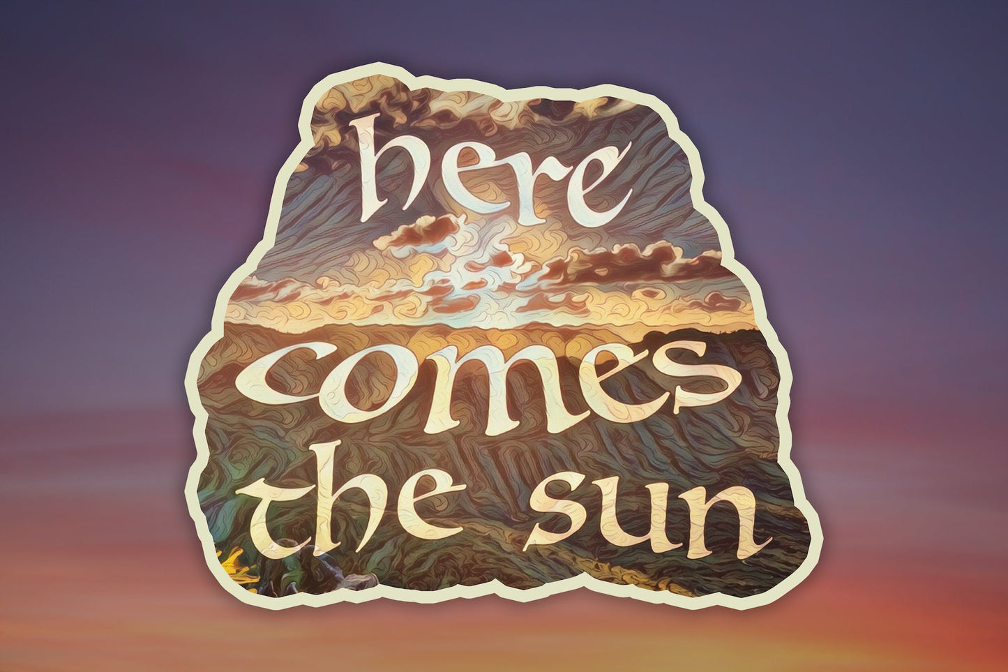Here Comes The Sun Waterproof Vinyl Sticker Decal Beatles Lyric Art