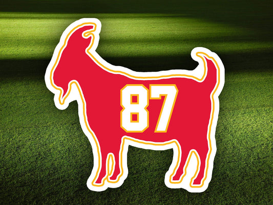 Travis Kelce Goat 87 Waterproof Vinyl Sticker Decal Art