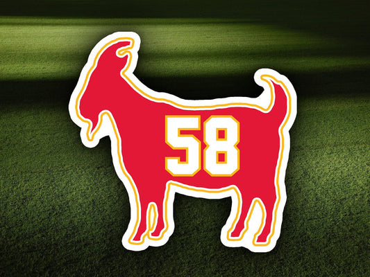 Derrick Thomas Goat 58 Chiefs Waterproof Vinyl Sticker Decal Art