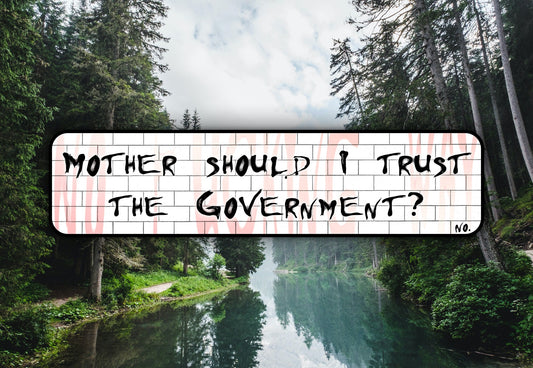 Pink Floyd Mother Should I Trust The Government Waterproof Vinyl Sticker Decal Lyric Art