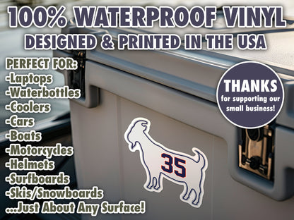 Justin Verlander Goat 35 Waterproof Vinyl Sticker Decal Art