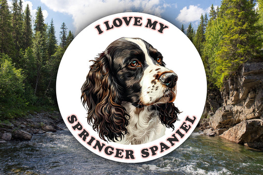 I Love My Springer Spaniel Sticker Decal Waterproof Vinyl Art