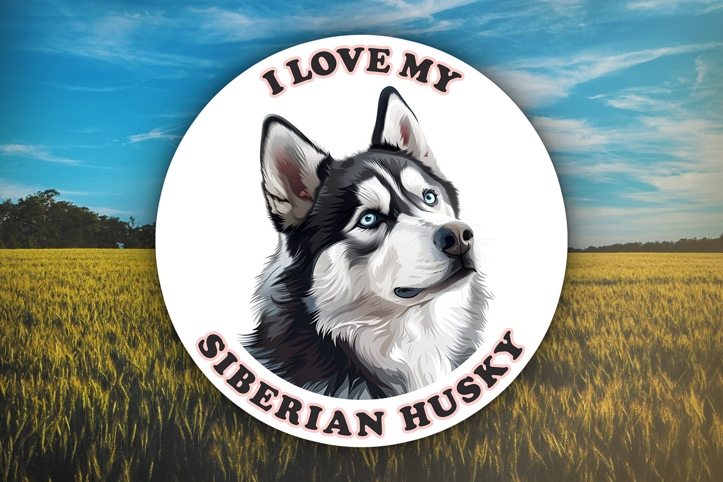 I Love My Siberian Husky Sticker Decal Waterproof Vinyl Art