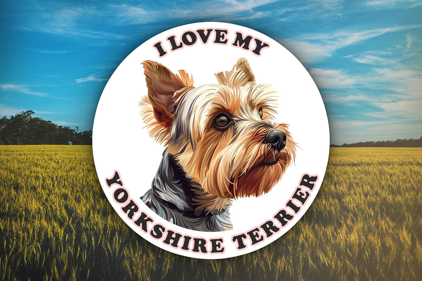 I Love My Yorkshire Terrier Sticker Decal Waterproof Vinyl Art