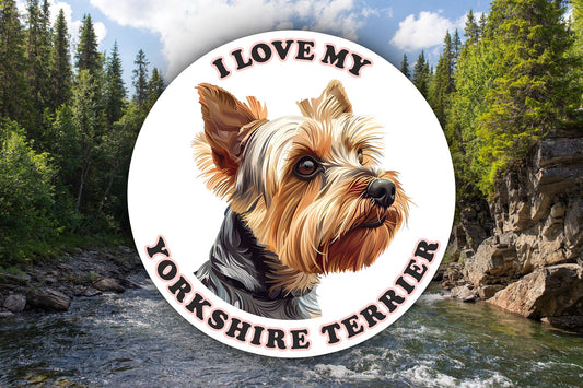 I Love My Yorkshire Terrier Sticker Decal Waterproof Vinyl Art