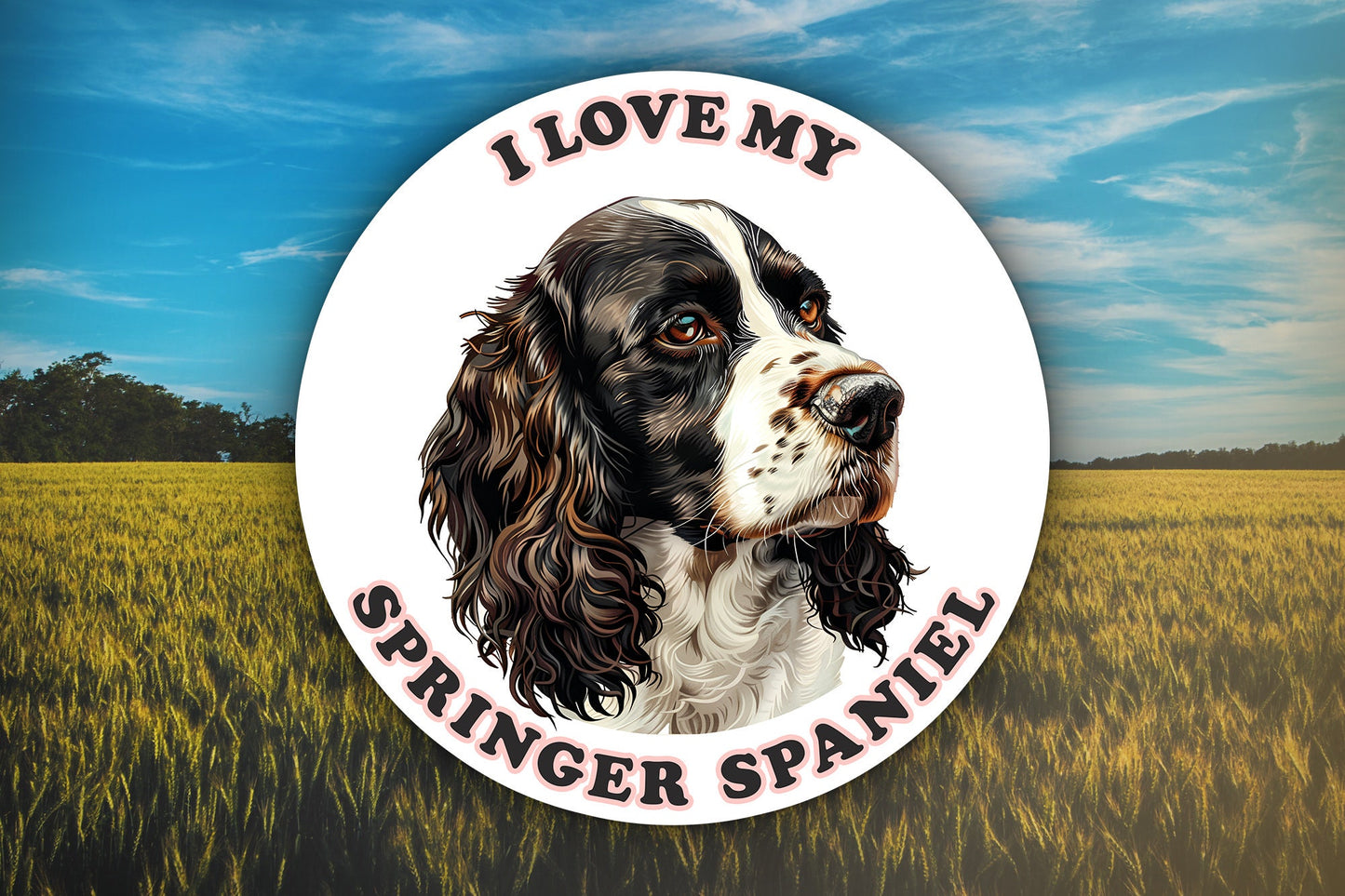 I Love My Springer Spaniel Sticker Decal Waterproof Vinyl Art