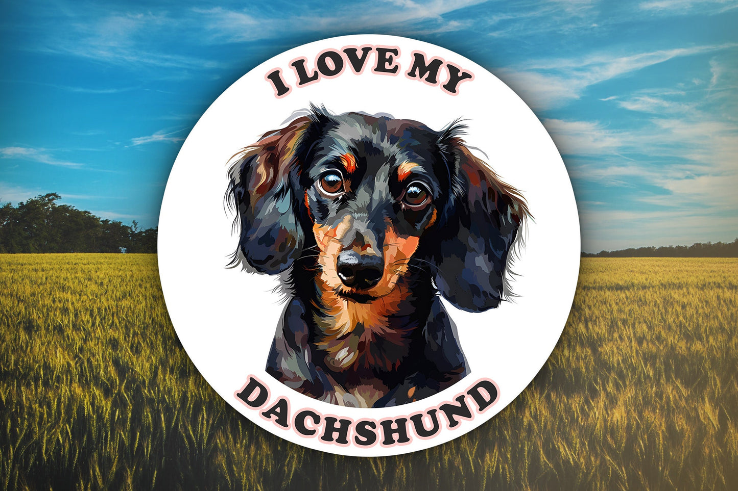 I Love My Dachshund Sticker Decal Waterproof Vinyl Art