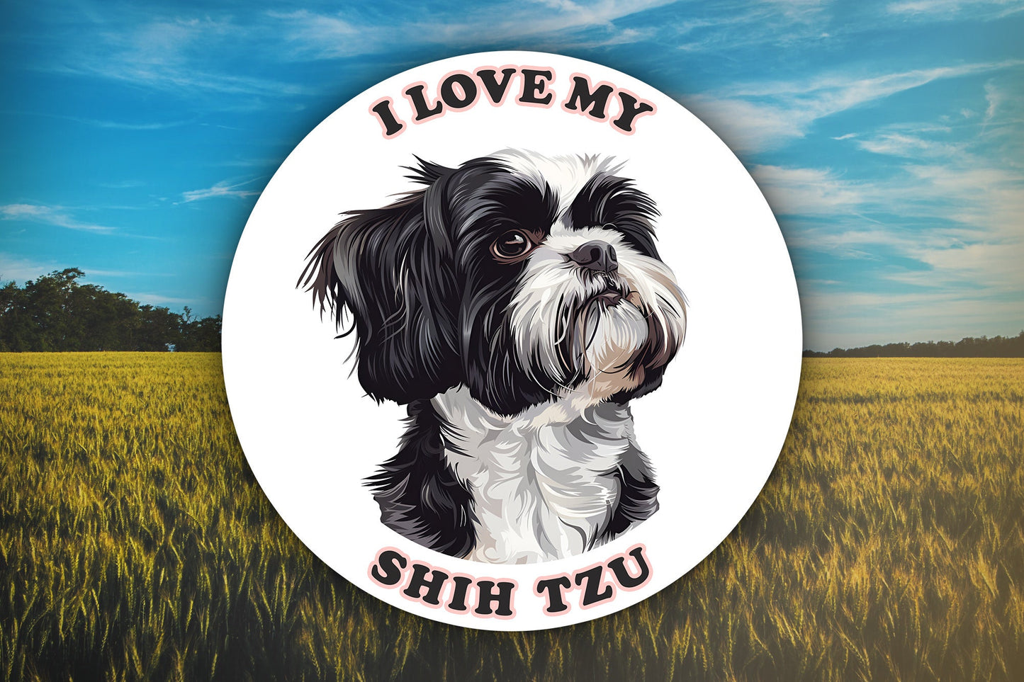 I Love My Shih Tzu Sticker Decal Waterproof Vinyl Art
