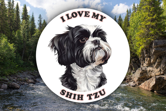 I Love My Shih Tzu Sticker Decal Waterproof Vinyl Art