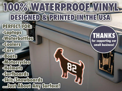 Ozzie Newsome Goat 82 Browns Waterproof Vinyl Sticker Decal Art