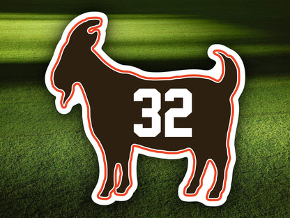 Jim Brown Goat 32 Browns Waterproof Vinyl Sticker Decal Art