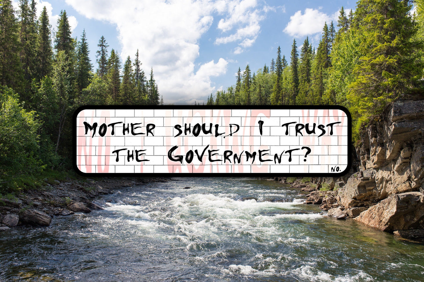 Pink Floyd Mother Should I Trust The Government Waterproof Vinyl Sticker Decal Lyric Art