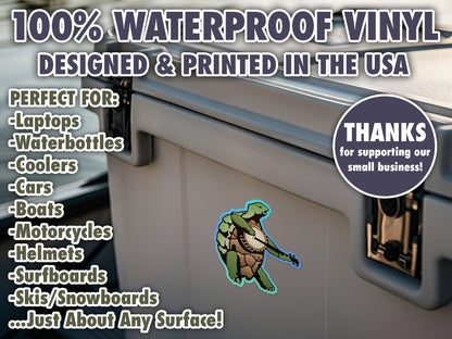 Terrapin Turtle With Banjo Waterproof Vinyl Sticker Decal Grateful Dead Lyric Art
